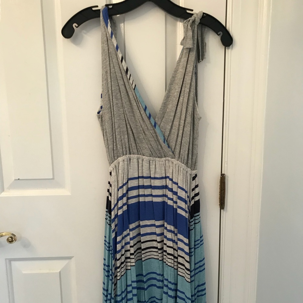 Pink Lotus grey and blue travel dress size Small - Picture 2 of 16